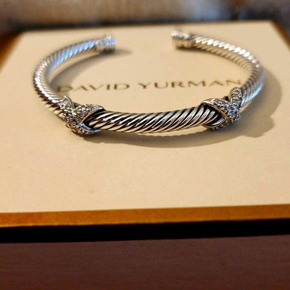 David Yurman Jewelry - David Yurman Classic Cable Bracelet Crossover Double X Diamond Silver Gold Cuff
